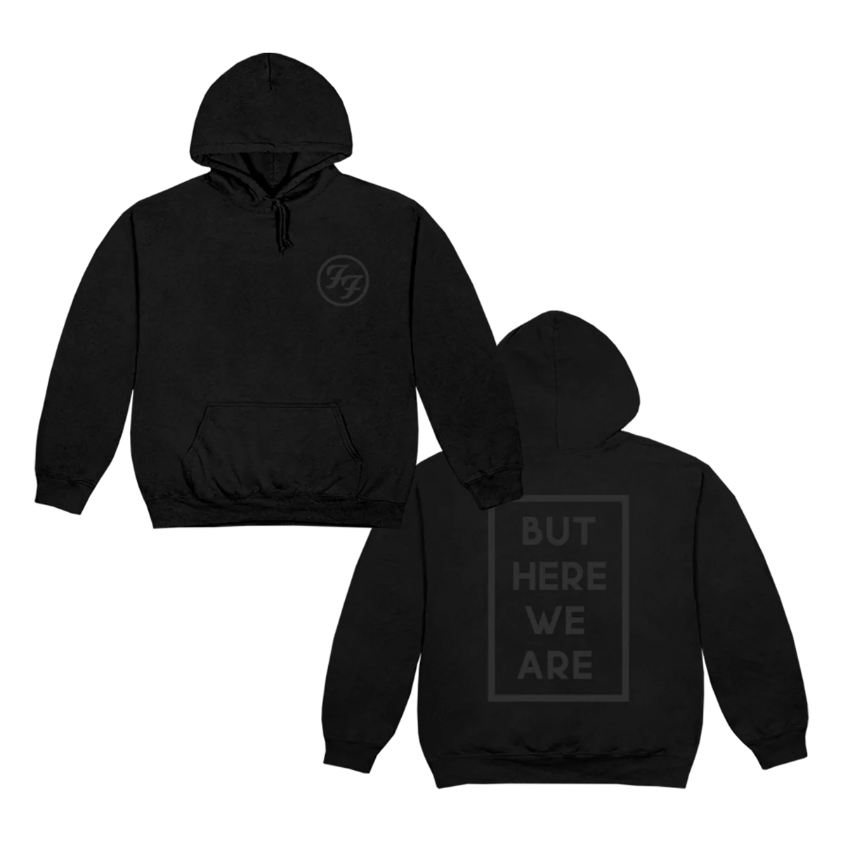 But Here We Are Hoodie - Black